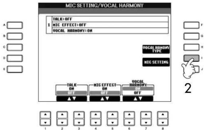 YAMAHA Clavinova CVP403PE - Réglage du son du microphone et de l'harmonie - 1