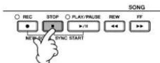 YAMAHA Clavinova CVP403PE - Appuyez sur la touche SONG [STOP] pour interrompre la reproduction. - 1