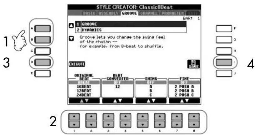 YAMAHA Clavinova CVP403PE - Modification de l'effet rythmique (GROOVE) - 1