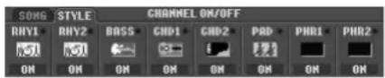 YAMAHA Clavinova CVP403PE - Appuyez sur la touche [CHANNEL ON/OFF] pour appeler l'écran CHANNEL ON/OFF. - 2