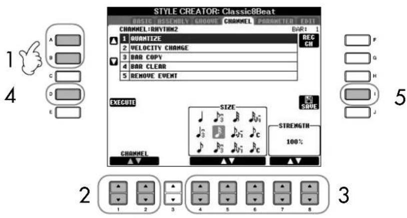 YAMAHA Clavinova CVP403PE - Edition des données pour chaque canal (CHANNEL) - 1