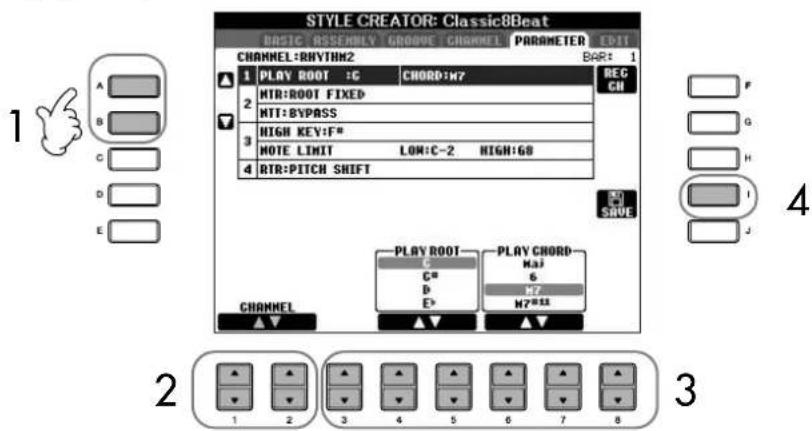YAMAHA Clavinova CVP403PE - Appuyez sur la touche [A]/[B] pour selectionner le menu d'edition (page 124). - 1