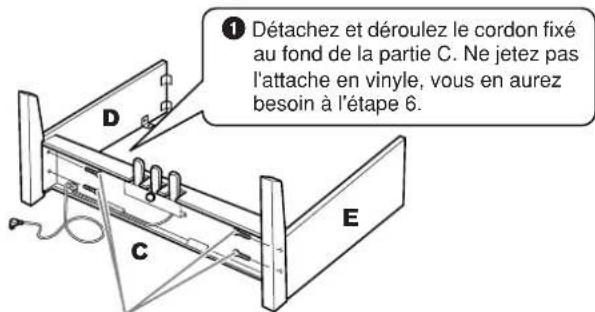 YAMAHA Clavinova CVP403PE - Fixez C à D et E. - 1