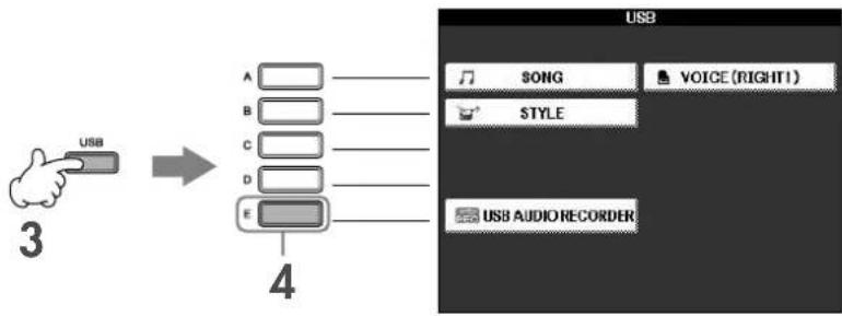 YAMAHA Clavinova CVP403PE - Appuyez sur la touche [USB]. - 1