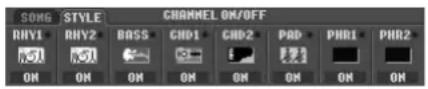 YAMAHA Clavinova CVP405PE - Appuyez sur la touche [CHANNEL ON/OFF] pour appeler l'écran CHANNEL ON/OFF. - 2