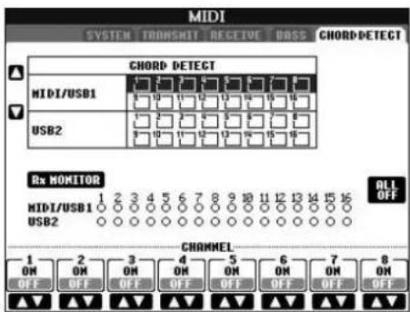 YAMAHA Clavinova CVP405PE - Réglage du type d'accord pour la reproduction de style via la réception MIDI - 1