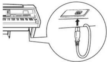 YAMAHA Clavinova CVP405PE - Connexion du cable d'alimentation - 1