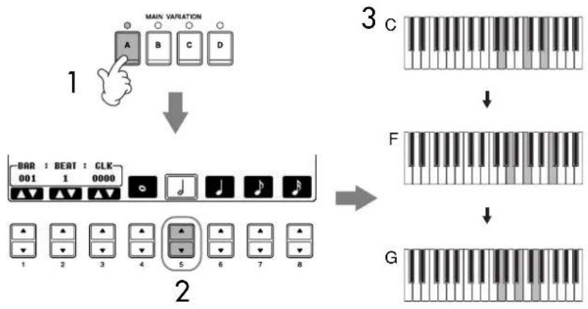 YAMAHA Clavinova CVP405PE - Enregistrement d'accords - 2
