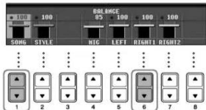 YAMAHA Clavinova CVP405PE - Réglage de la balance du volume entre le morceau et le clavier - 1