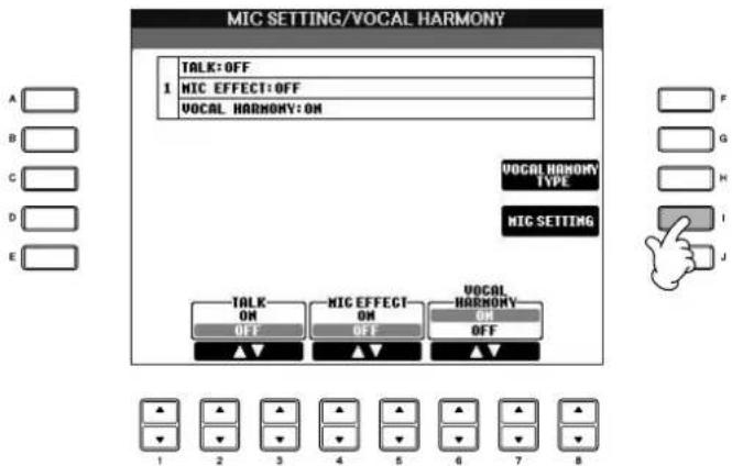 YAMAHA Clavinova CVP405PE - Réglage de la fonction Talk - 1