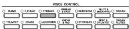 YAMAHA Clavinova CVP405PE - Appuyez sur l'une des touches de selection de la catégorie VOICE pour sélectionner une catégorie de voix et appeler I'écran Voice Selection. - 1