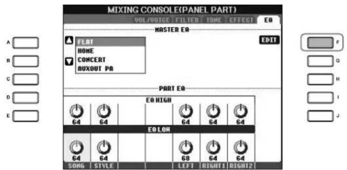 YAMAHA Clavinova CVP405PE - ■Selection d'un type d'EQ prédéfihi - 1