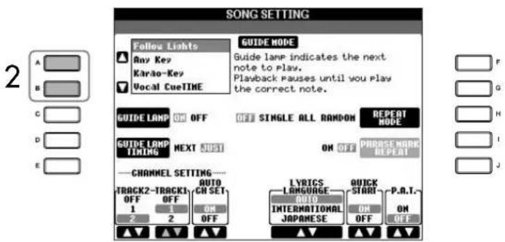 YAMAHA Clavinova CVP405PE - Selection du type de fonction Guide - 1