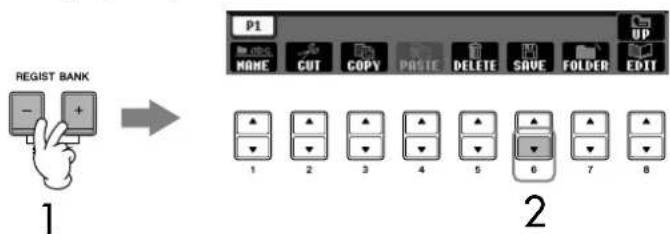 YAMAHA Clavinova CVP405PE - Sauvegarde des configurations de panneau enregistrées - 2