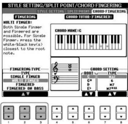 YAMAHA Clavinova CVP405PE - Selection d'un type de doigte d'accord - 1