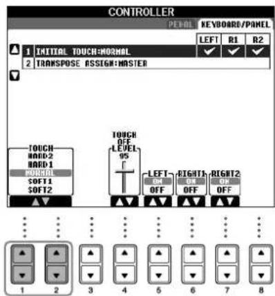 YAMAHA Clavinova CVP405PE - Réglage de la sensibilité au toucher du clavier - 1
