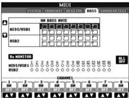 YAMAHA Clavinova CVP405PE - Réglage de la note de basse pour la reproduction de style via la réception MIDI - 1