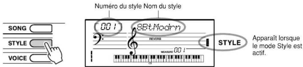 YAMAHA YPT200 - Appuyez sur la touche [STYLE]. - 1