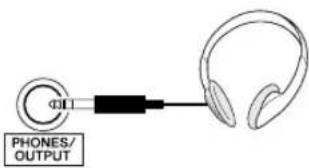 YAMAHA YPT200 - Connexion d'un casque (prise phones/output) - 1