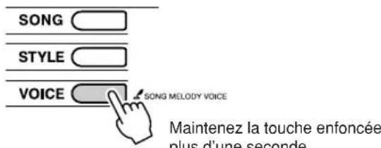 YAMAHA PSRE203 - Maintenez la touche [VOICE] enforcée pendant plus d'une seconde. - 1