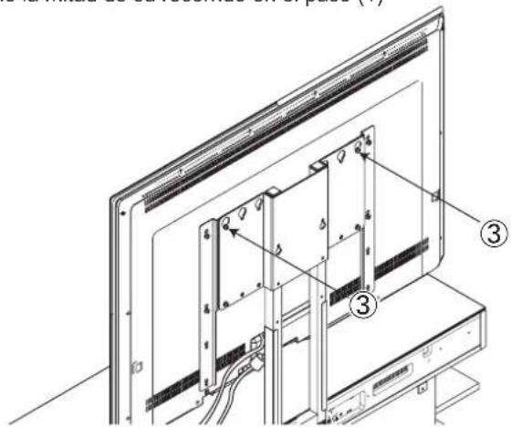 YAMAHA YTSV1100 - -Posicion de los tornillos de la plaza soporte de montaje de la TV para aparear - 3