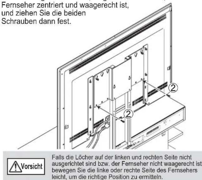 YAMAHA YTSV1100 - - Positionierung des Halterungsadapters auf die TV-Halterung - 9