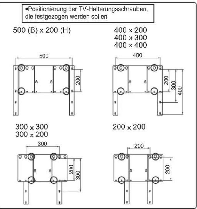 YAMAHA YTSV1100 - - Positionierung des Halterungsadapters auf die TV-Halterung - 10