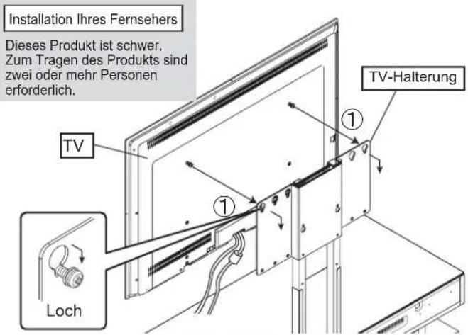 YAMAHA YTSV1100 - Wenn nur die TV-Halterung verwendet wird - 9