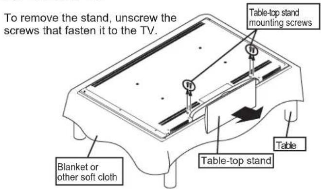 YAMAHA YTSV1100 - When using only the TV mounting bracket - 1