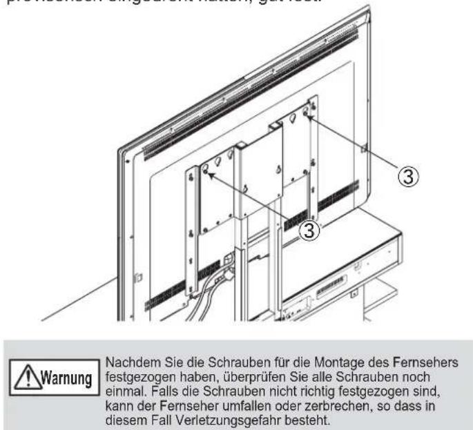 YAMAHA YTSV1100 - - Positionierung des Halterungsadapters auf die TV-Halterung - 11