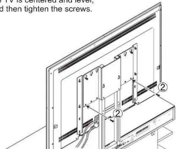 YAMAHA YTSV1100 - Positioning of TV mounting bracket screws to tighten - 5