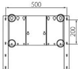 YAMAHA YTSV1100 - Positioning of TV mounting bracket screws to tighten - 1