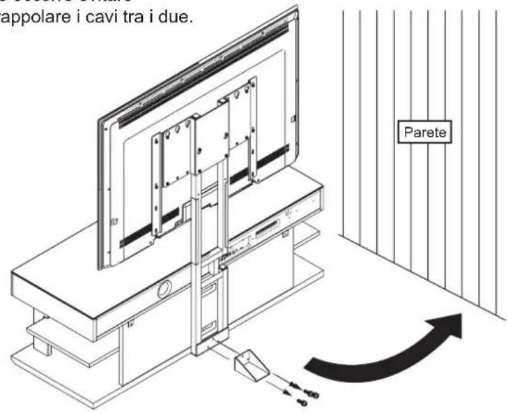 YAMAHA YTSV1100 - - Posizionamento dell'adattatore di montaggio con il supporto di montaggio teilevisore - 15