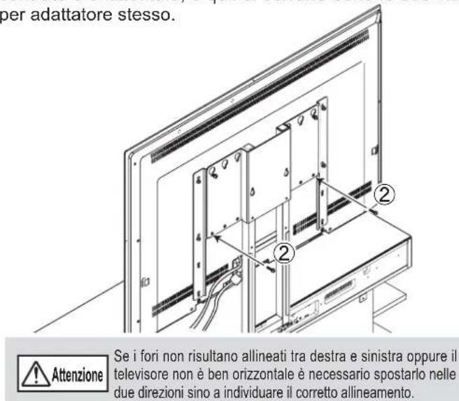 YAMAHA YTSV1100 - - Posizionamento dell'adattatore di montaggio con il supporto di montaggio teilevisore - 9
