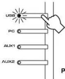 YAMAHA DPU50 - Maintenez enfoncée la touche de sélection d'entrée USB jusqu'à ce que le nombre de canaux disparaisse de l'affichage (environ deux secondes). - 1