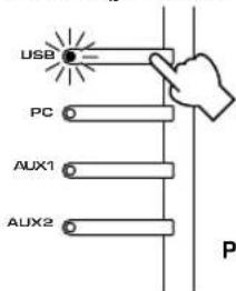 YAMAHA DPU50 - Mantenete premuto il tasto di selezione dell'ingresso USB fino a quando non scompare il numero dei canali selezionati (per due secondi circa). - 1
