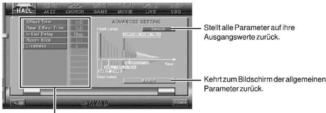 YAMAHA DPU50 - Wie die Parameter eingestellt werden - 2