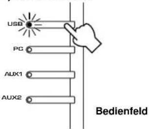 YAMAHA DPU50 - Halten Sie die USB-Eingangswahltaste gedrückt, bis die eingestellte Kanal-Anzahl (für etwa zwei Sekunden) verschwindet. - 1