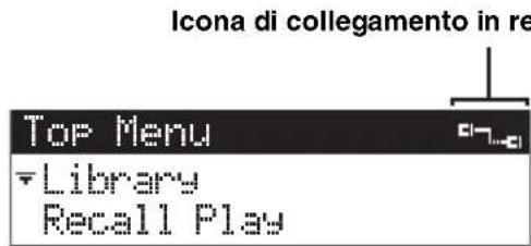 YAMAHA MCXC15 - Se il cliente pue collegarsi, la schermata Top Menu appeare e licona di collegamento in rete appare nell'angolo superiore destro del display. - 1