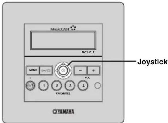 YAMAHA MCXC15 - Verwendung des Joysticks auf der Frontblende - 1