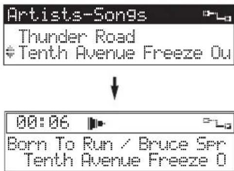 YAMAHA MCXC15 - Tryck på ∧/∨ for att välja en viss melodi och tryck sedan på SELECT aller >for att starta upspelning. - 1