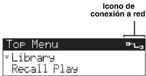 YAMAHA MCXC15 - Si el cliente pueda hacer una connexion aparece la pantalla Top Menu y el icono de connexion a red aparece en la españa superior referencia de la misma. - 1