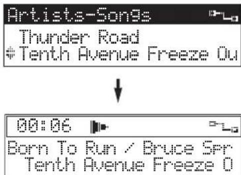 YAMAHA MCXC15 - Premere / per scegliere un brano e quindi SELECT o  per riprodurio. - 1