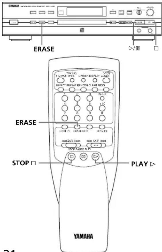 YAMAHA CDRS1000 - Effacement du contenu du disque - 1