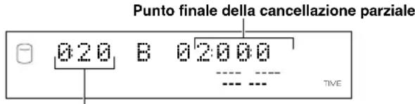 YAMAHA CDRHD1500 - Premere la manopola MULTI JOG (o ENTER sul telecomando) per confermare il punto iniziale della cancellazione parziale. - 1