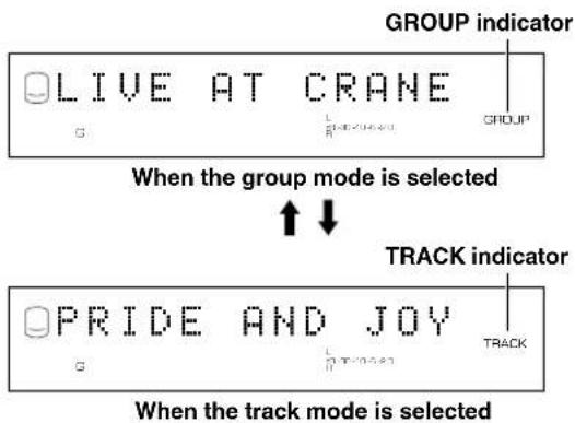 YAMAHA CDRHD1500 - Press the MULTI JOG knob (ENTER on the remote control) to switch between the group and track mode. - 1