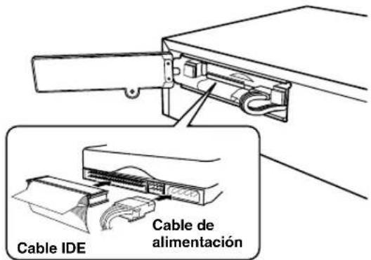 YAMAHA CDRHD1500 - Empuje la bandeja del disco duro y conecte el cable IDE y el cable de alimentación. - 1