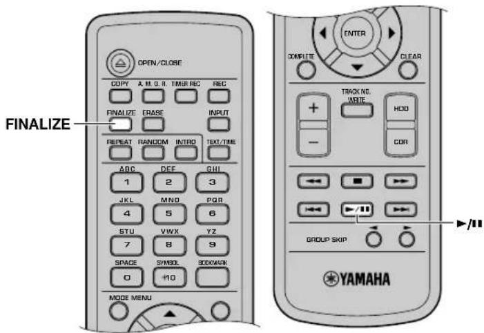YAMAHA CDRHD1500 - FINALIZING A CD-R/CD-RW DISC - 2