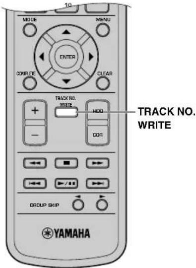 YAMAHA CDRHD1500 - Tryck på TRACK NO./BOOKMARK (TRACK NO. WRITE på fjärrkontrollen) under inspelningens gång. - 1