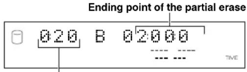 YAMAHA CDRHD1500 - Press MULTI JOG knob (ENTER on the remote control) to confirm the beginning point of the partial erase. - 1